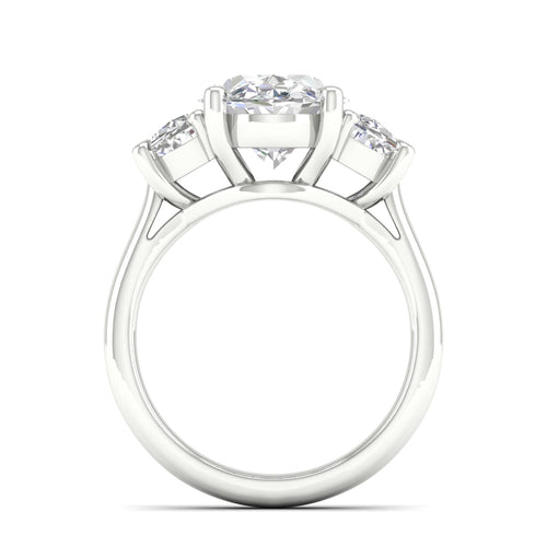 5 Ctw Oval Halfmoon Three Stone Ring