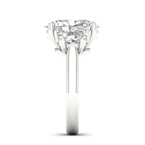 5 Ctw Oval Halfmoon Three Stone Ring