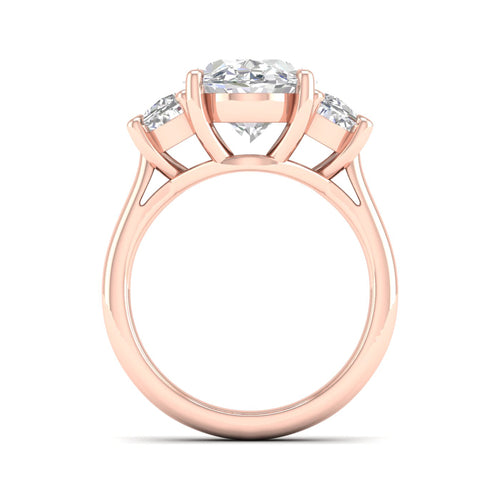 3 3/4 ctw Oval Halfmoon Three Stone Ring
