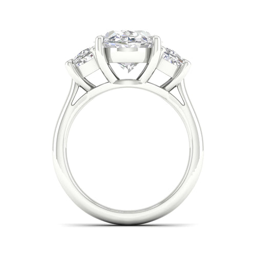 3 3/4 ctw Oval Halfmoon Three Stone Ring