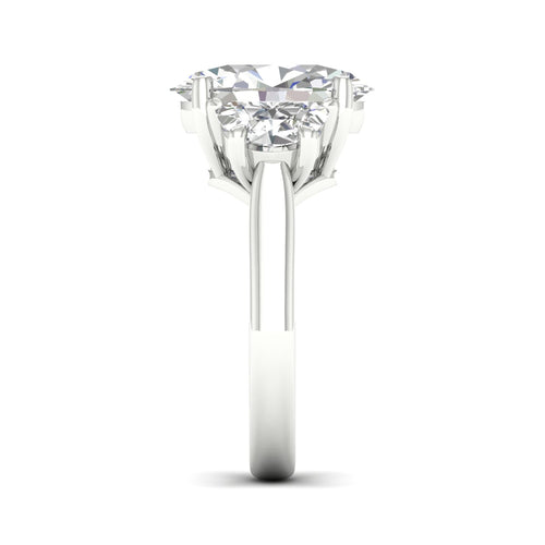3 3/4 ctw Oval Halfmoon Three Stone Ring