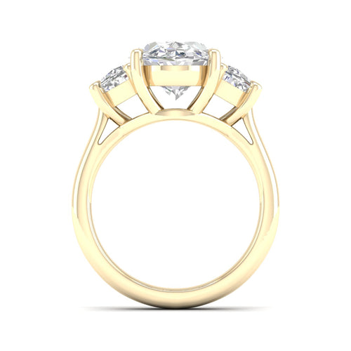 3 3/4 ctw Oval Halfmoon Three Stone Ring