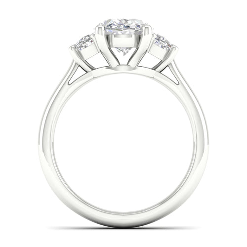 2 1/2 ctw Oval Halfmoon Three Stone Ring