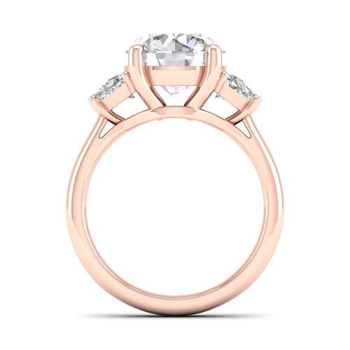 5 Ctw Round Halfmoon Three Stone Ring
