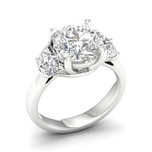 5 Ctw Round Halfmoon Three Stone Ring