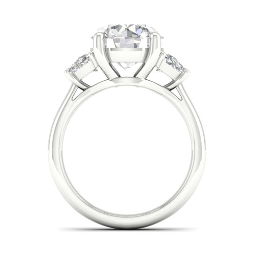 5 Ctw Round Halfmoon Three Stone Ring