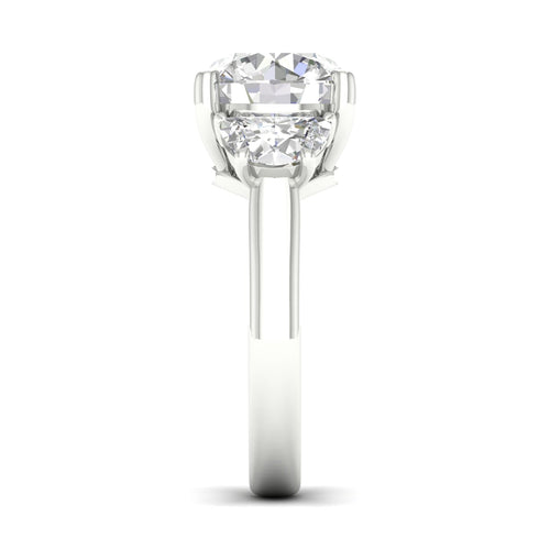 5 Ctw Round Halfmoon Three Stone Ring