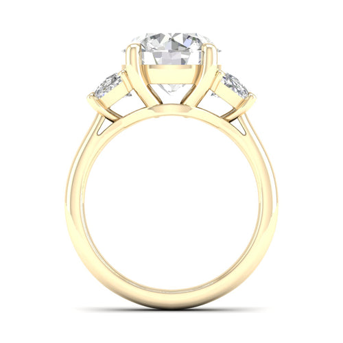5 Ctw Round Halfmoon Three Stone Ring