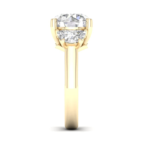 5 Ctw Round Halfmoon Three Stone Ring