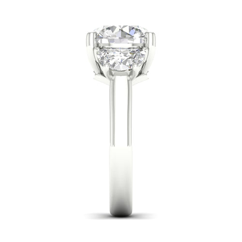 3 3/4 Ctw Round Half Moon Three Stone Ring