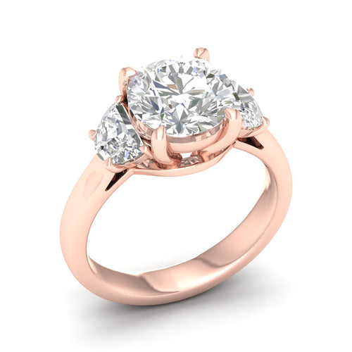 2 1/2 ctw Round Halfmoon Three Stone Ring