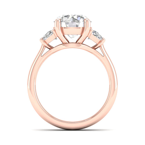 2 1/2 ctw Round Halfmoon Three Stone Ring