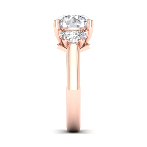 2 1/2 ctw Round Halfmoon Three Stone Ring