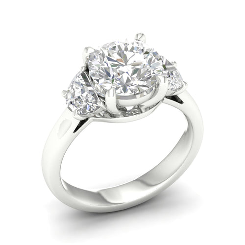 2 1/2 ctw Round Halfmoon Three Stone Ring