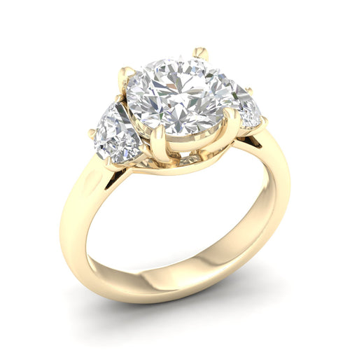 2 1/2 ctw Round Halfmoon Three Stone Ring