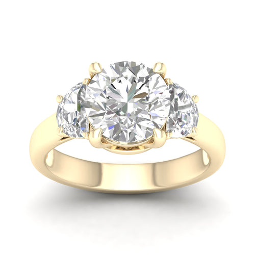 2 1/2 ctw Round Halfmoon Three Stone Ring