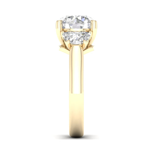 2 1/2 ctw Round Halfmoon Three Stone Ring