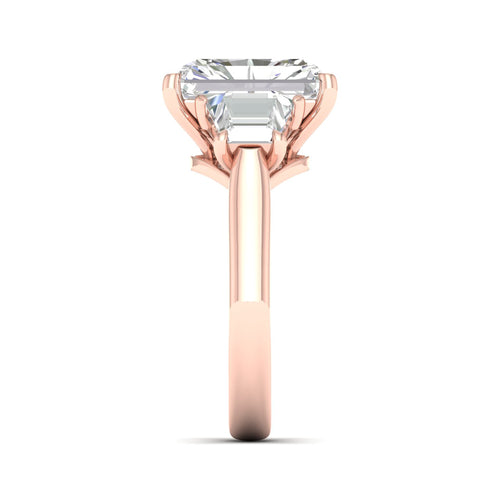 3 5/8 Ctw Radiant Side Stone Three Stone Ring