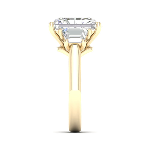 3 5/8 Ctw Radiant Side Stone Three Stone Ring