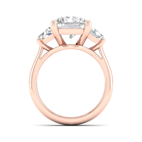 5 1/4 Ctw Emerald Side Stone Three Stone Ring