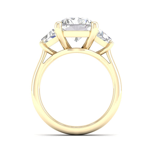 5 1/4 Ctw Emerald Side Stone Three Stone Ring