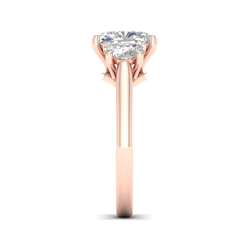 2 5/8 ctw Cushion Side Stone Three Stone Ring