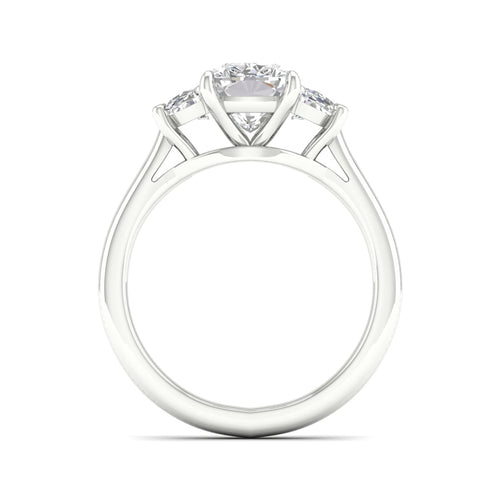 2 5/8 ctw Cushion Side Stone Three Stone Ring