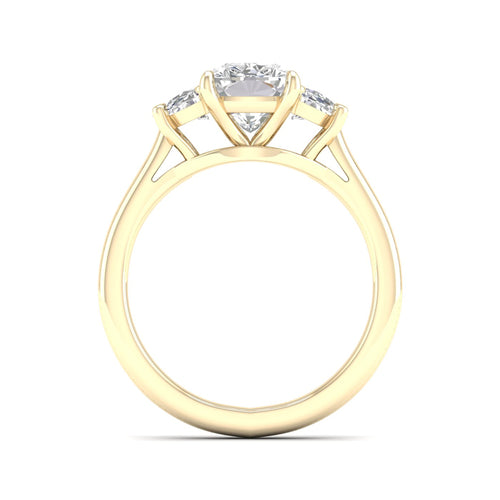2 5/8 ctw Cushion Side Stone Three Stone Ring