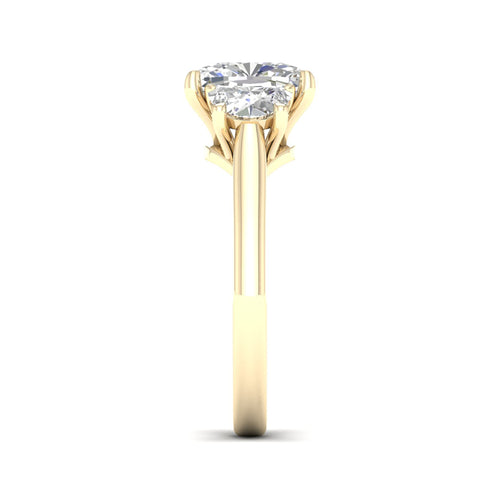 2 5/8 ctw Cushion Side Stone Three Stone Ring
