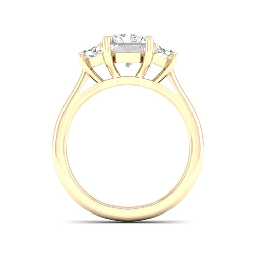 2 1/2 ctw Emerald Trillion Side Stone Three Stone Ring