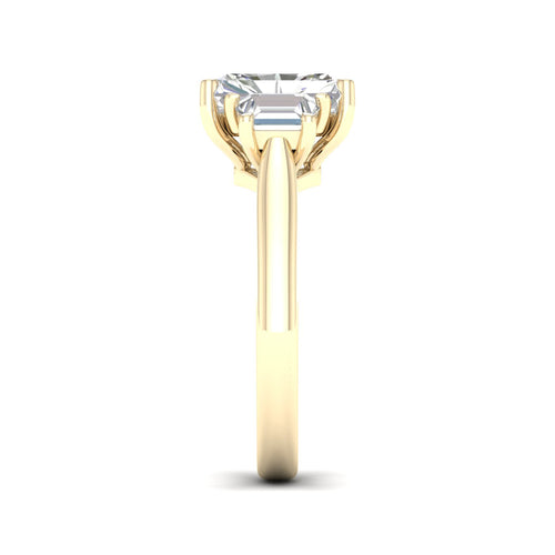 2 1/2 ctw Emerald Trillion Side Stone Three Stone Ring