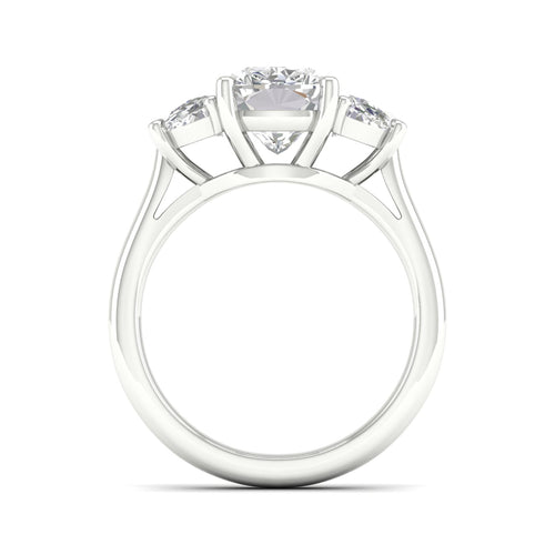 4 ctw Cushion Side Stone Three Stone Ring