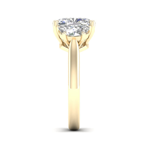 4 ctw Cushion Side Stone Three Stone Ring
