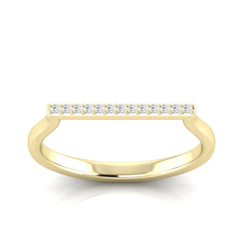 0.065 Ctw Bar Lab Grown Fashion Stackable Ring