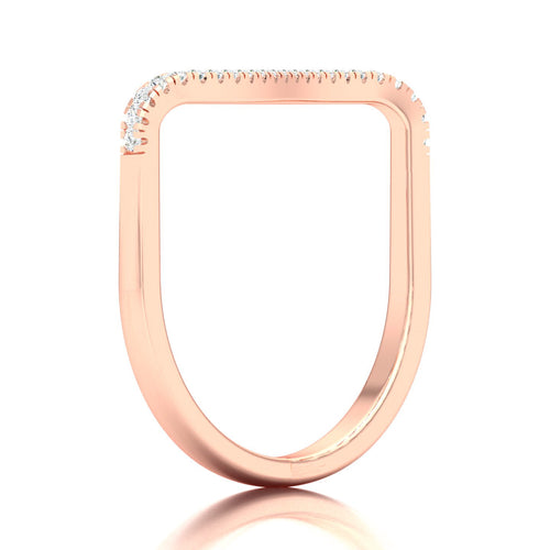 1/10 Ctw Curve Lab Grown Fashion Stackable Ring