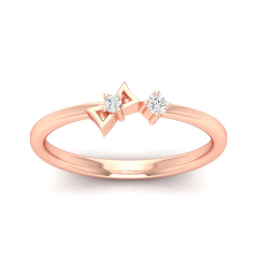 0.05 Ctw Bow Lab Grown Fashion Stackable Ring