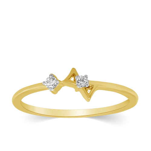 0.05 Ctw Bow Lab Grown Fashion Stackable Ring