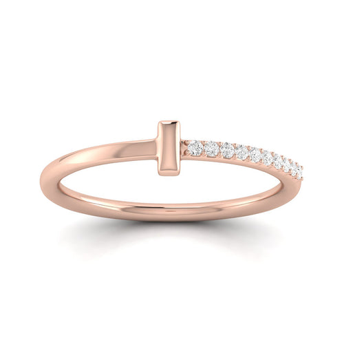 0.06 Ctw Line Bar Lab Grown Fashion Stackable Ring