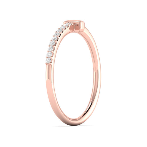 0.06 Ctw Line Bar Lab Grown Fashion Stackable Ring