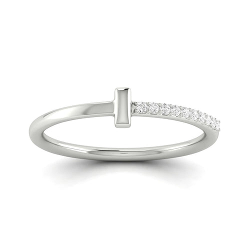 0.06 Ctw Line Bar Lab Grown Fashion Stackable Ring
