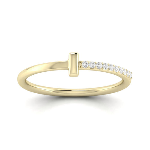 0.06 Ctw Line Bar Lab Grown Fashion Stackable Ring