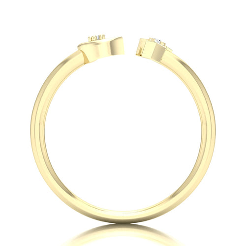 0.02 Ctw Star and Moon Lab Grown Fashion Stackable Ring