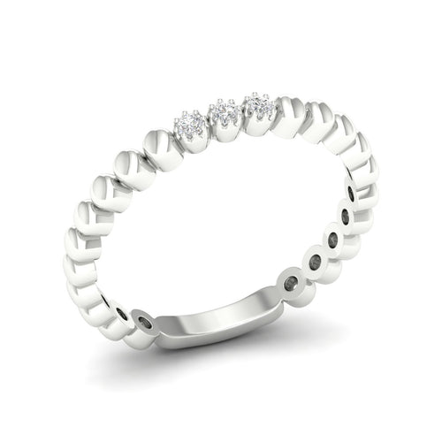 0.05 Ctw Three Stone Bubble Stack Ring