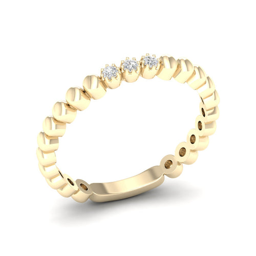 0.05 Ctw Three Stone Bubble Stack Ring