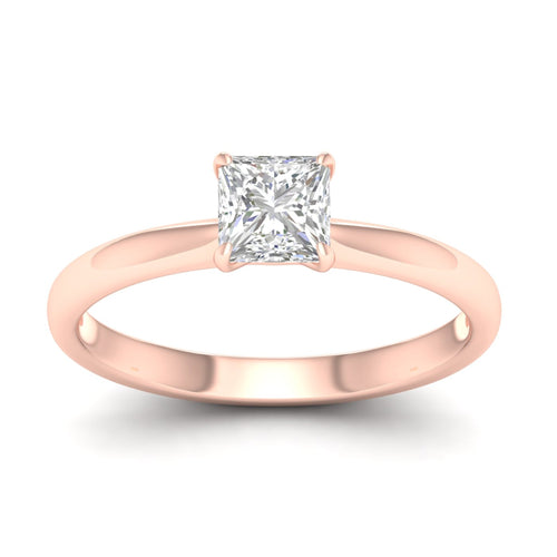 3/4 ctw Classic Princess Solitaire Lab Grown Ring