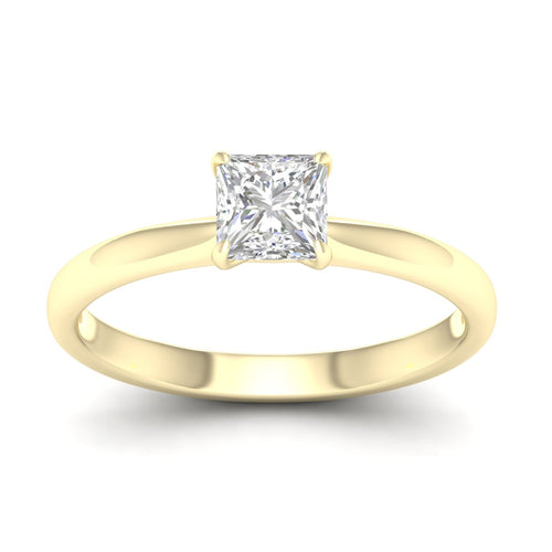 3/4 ctw Classic Princess Solitaire Lab Grown Ring