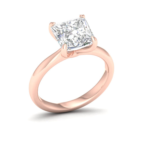 4 ctw Classic Princess Solitaire Lab Grown Ring