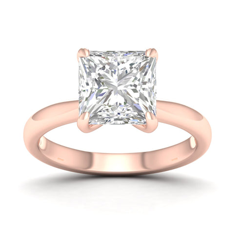 4 ctw Classic Princess Solitaire Lab Grown Ring