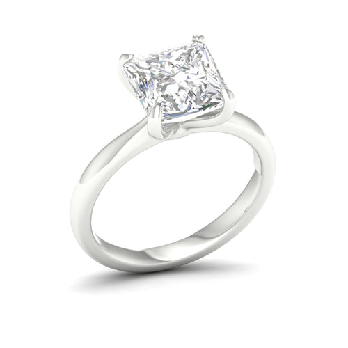 4 ctw Classic Princess Solitaire Lab Grown Ring