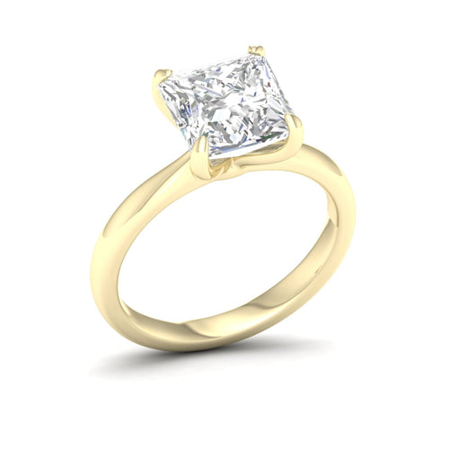 4 ctw Classic Princess Solitaire Lab Grown Ring
